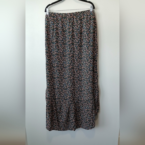 Micro Ditsy Floral High-Low Maxi Skirt Womens 3X Cottagecore Fairy Whimsygoth - Picture 2 of 6